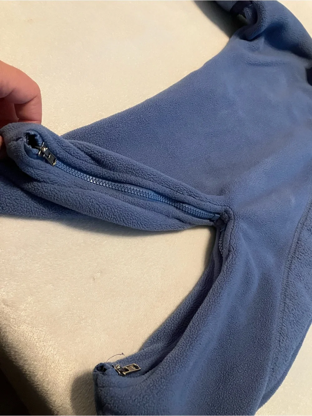 Patagonia Blue Hooded Fleece One-Piece